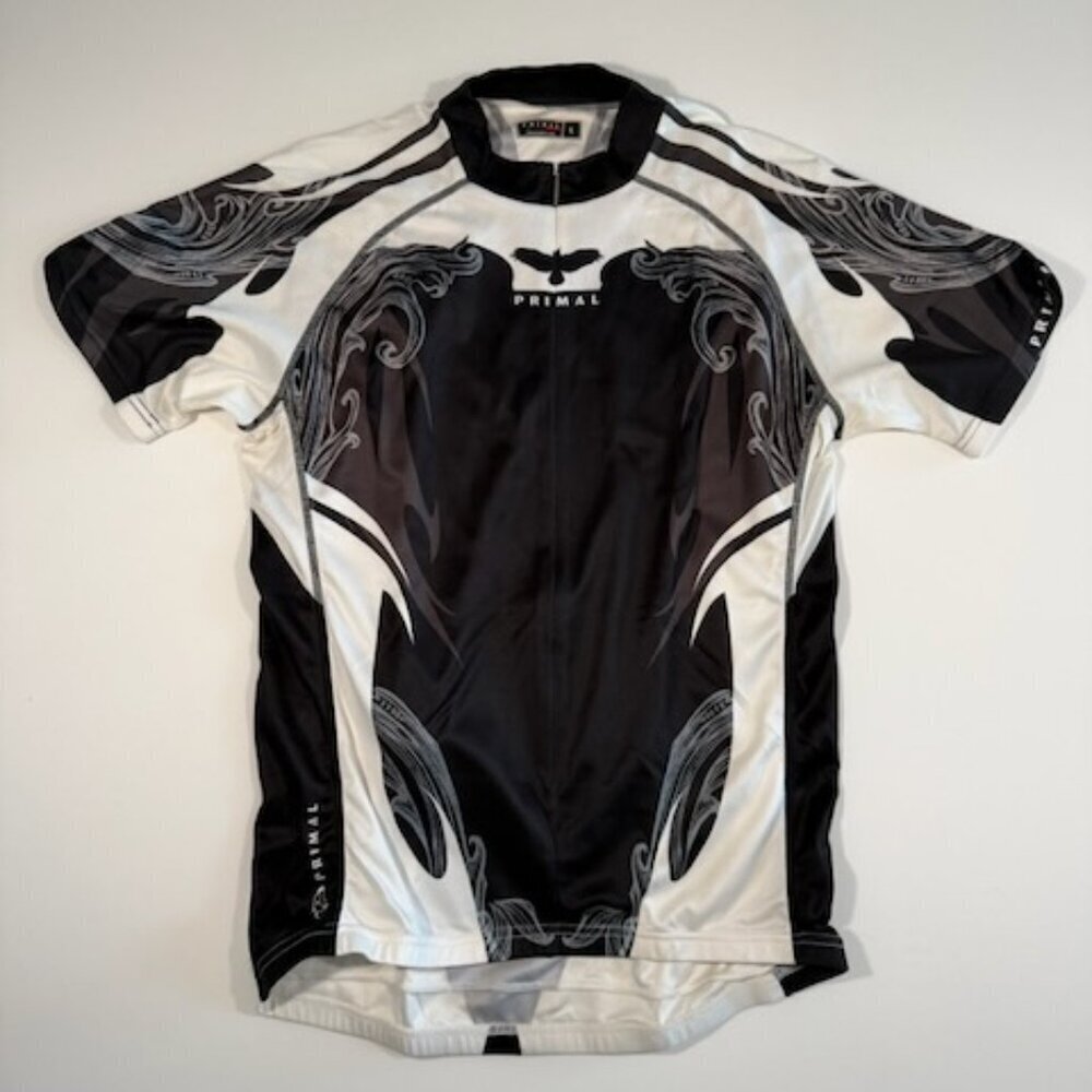 PRIMAL Short Sleeve 3/4 Zip Cycling Jersey Shirt Black Gray Large - Picture 4 of 5